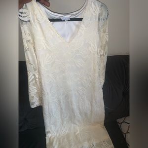 Olivia Matthews Cream Floral Long Sleep Dress